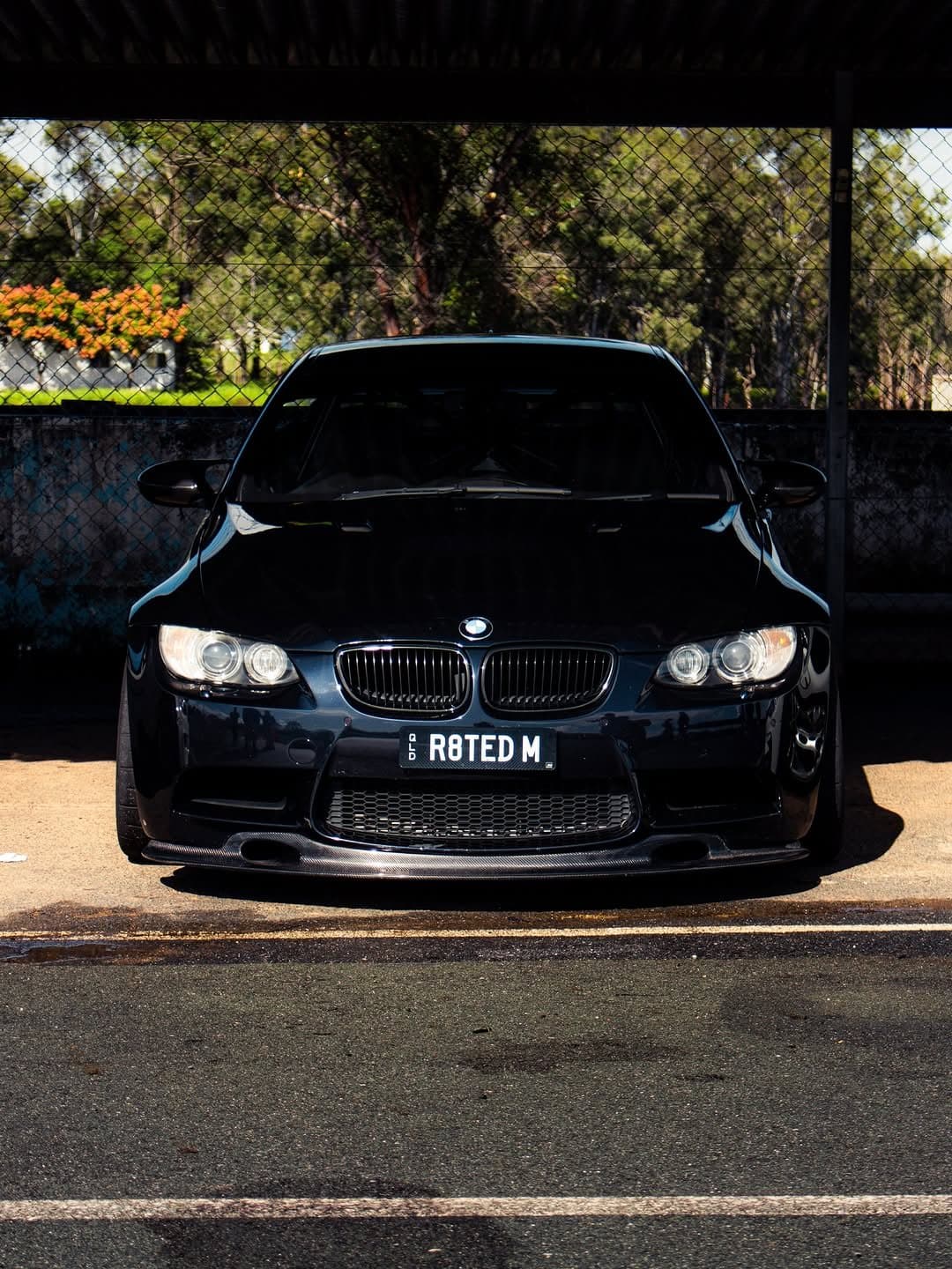 BMWs lined up at Lakeside Park car show